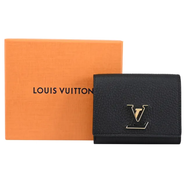 【Louis Vuitton 路易威登】LV M12149 Capucines Tiny 金屬LOGO牛皮扣式零錢短夾(現貨)