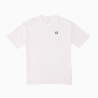 【CONVERSE】短袖上衣 男 女 中性 JERSEY BOX LOGO PATCH SS TEE EGRET 米白 UCJ437-W2Y