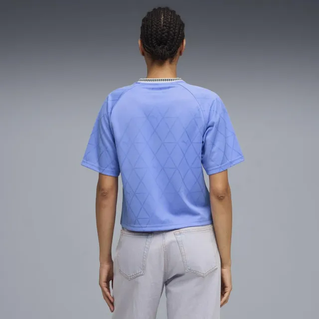 【PUMA】基本系列PUMA SPORT 寬鬆足球風短袖T恤 女性 69186060 短t 藍色