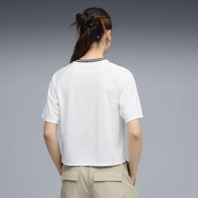 【PUMA】基本系列PUMA SPORT 寬鬆足球風短袖T恤 女性 69186002 短t 白色