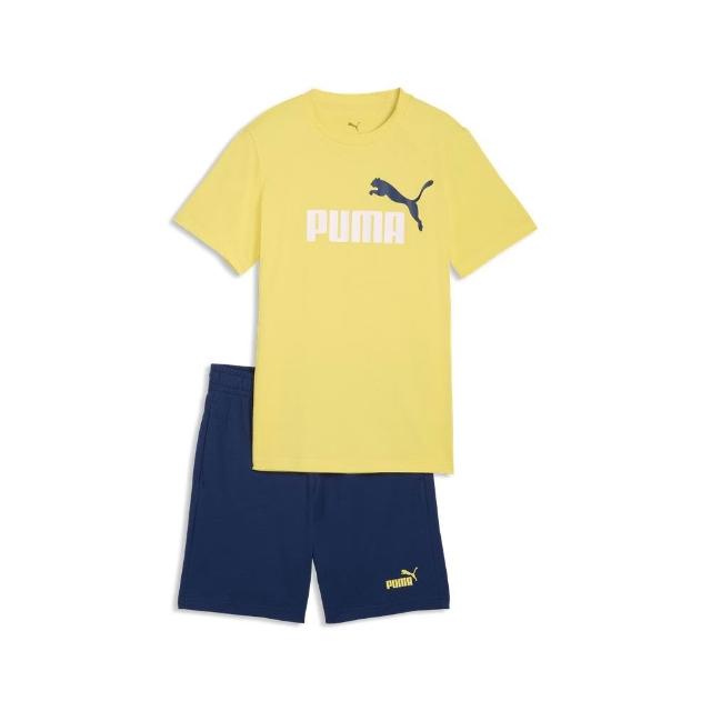 【PUMA】基本系列ESS短袖短褲套裝 孩童 68629835  黃色