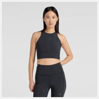 【NEW BALANCE】NB 背心 女 慢跑 短版 美規 黑 WT61P7F8BK