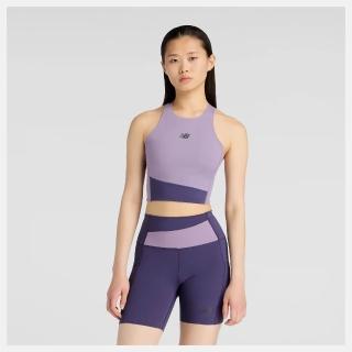 【NEW BALANCE】NB 背心 女 慢跑 短版 美規 紫 WT61P7F8AA5