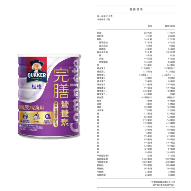 【桂格完膳】營養素 糖尿病穩健鉻100配方 2罐(900g/罐)
