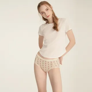 【Anden Hud】抗菌系列．高腰三角內褲(蛋奶白-紅梅心語)