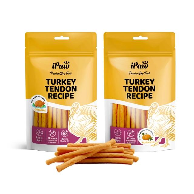 【iPaw】火雞筋軟肉條 100g/3入 (狗零食/肉條/台灣製造/寵物零食)