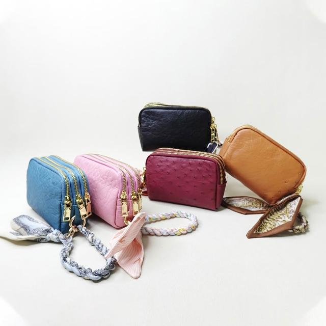 M2nd 鴕鳥皮三隔層萬用零錢包-驚爆組