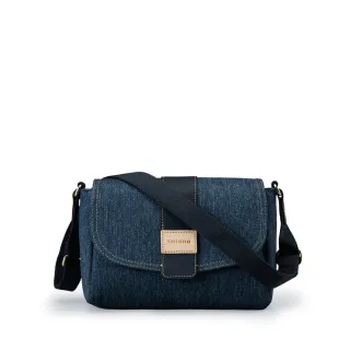 【satana】Denim 經典馬鞍包 小包 肩背 / 側背 輕薄防潑水 A5適用 台灣製 SDNN0055 - 深丹寧藍