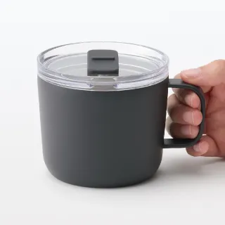 【MUJI 無印良品】附刻度保溫保冷附蓋不鏽鋼馬克杯/250mL(原色/灰米/黑)