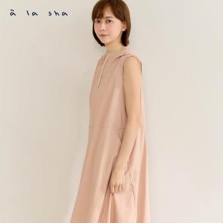 【a la sha】造型剪接連帽背心洋裝