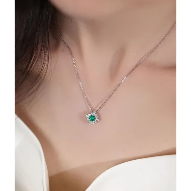 【海斯珠寶】時光森林系列 18K金 哥倫比亞木佐祖母綠 天然鑽石 吊墜 雙戴式設計 送禮禮盒包裝 精緻推薦