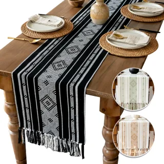 ｜Dido home｜幾何奧秘 棉麻編織 簡約裝飾桌巾桌旗(HM181)