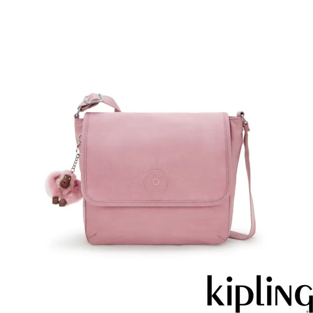 【KIPLING】溫柔荷花粉輕巧簡約側背包-TAMSIN B 女包