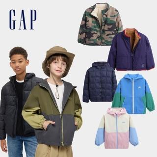 【GAP】男女幼童裝 Logo印花 雙面穿圓領/連帽 外套-多款任選(815563&819222&805274&805346)