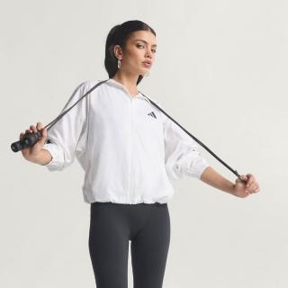 【adidas 愛迪達】外套 女 運動風衣外套 HYG WINDY 白 KC7655