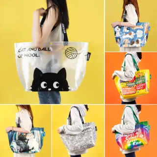 【吉豐洋行】時尚塗鴉大容量防水包 編織購物袋/游泳健身衣物袋/收納袋/沙灘袋/搬家(超多吸睛可愛款式)