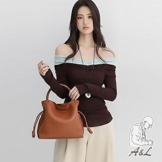 【A&L 老工匠】真皮包牛皮RICH招財金寶袋整年都有錢手提肩背斜背包(真皮包包 焦糖棕)