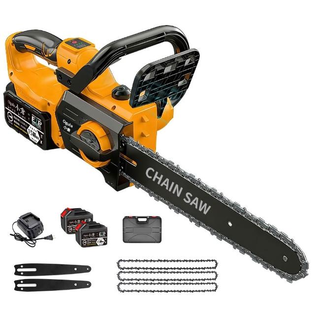 【Ogula 小倉】鏈鋸機 6380W大功率 可鋸60公分 12寸伐木王(15節兩電)3鏈條+2導板 電鏈鋸 電動鋸子 伐木鋸