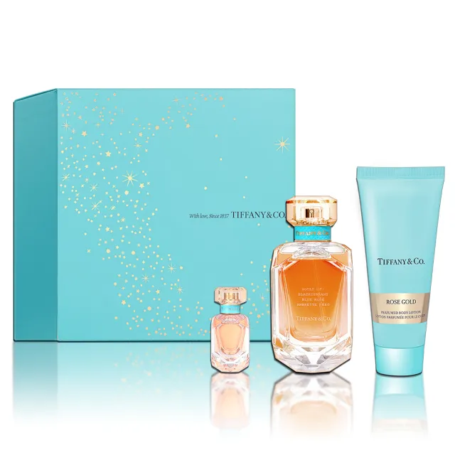 【Tiffany&Co. 蒂芙尼】玫瑰金淡香精香氛禮盒 (玫瑰金淡香精75ML+小香5ML+身體乳100ML)