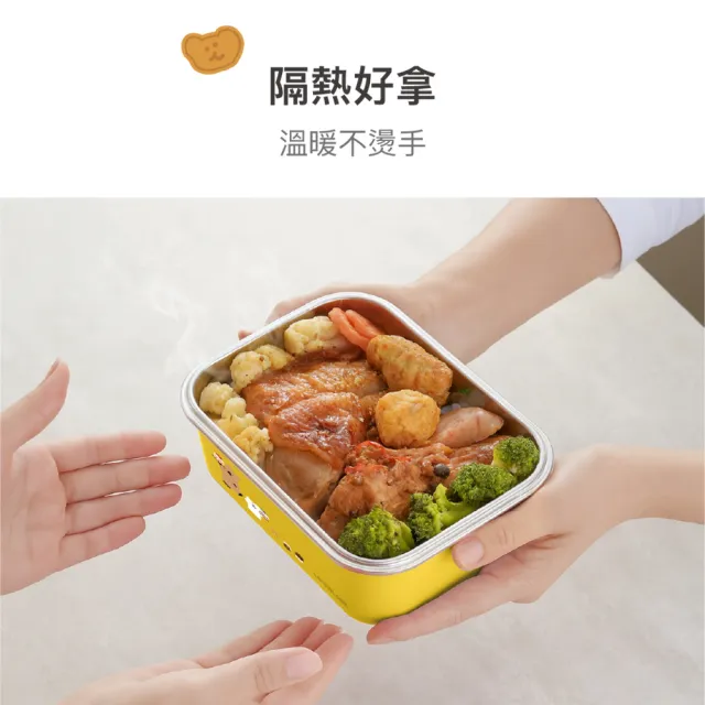 【LocknLock 樂扣樂扣】官方直營 呆萌町系列 可微波玩美Match不鏽鋼隔熱便當盒 800ml(可微波/304不鏽鋼)