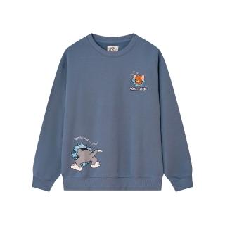 【GIORDANO 佐丹奴】男裝behind…you!印花大學TEE 湯姆貓與傑利鼠系列(61 颶風藍)