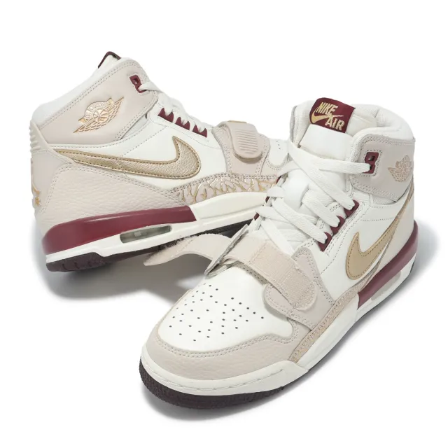 【NIKE 耐吉】休閒鞋 Air Jordan Legacy 312 GS 大童 女鞋 中筒 米白 金 喬丹(IB4914-161)