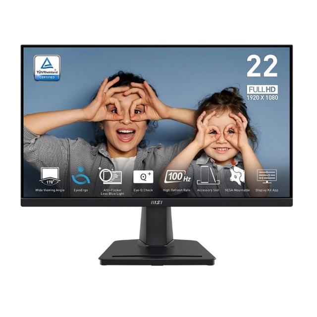 【MSI 微星】2入組★PRO MP225V 22型 100Hz 平面美型商用螢幕(TUV護眼認證/HDMI/1ms)