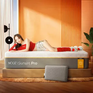 【Lunio】Nooz Sunset Pro雙人特大6X7尺乳膠床+枕(英國工藝舒緩腰酸 專為台灣人打造 亞馬遜銷售破十萬張)