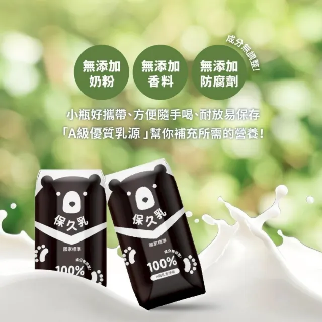 【臺北市立動物園】100%生乳保久乳 200ml*24瓶/箱_成分無調整(台灣黑熊款)