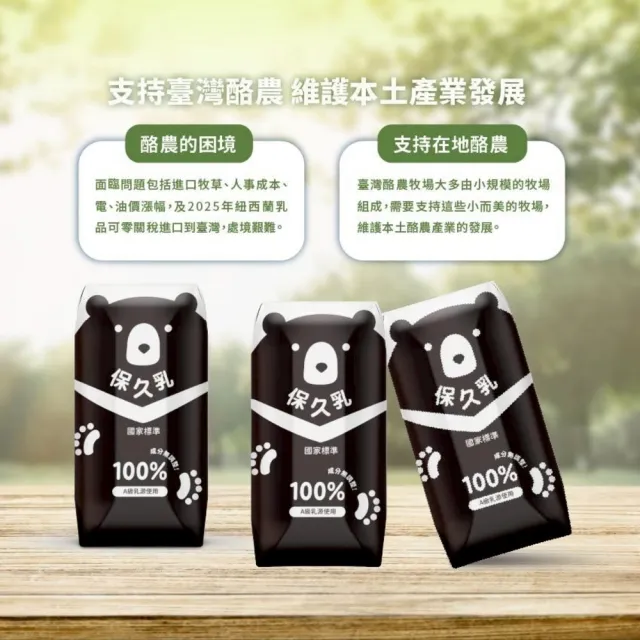 【臺北市立動物園】100%生乳保久乳 200ml*24瓶/箱_成分無調整(台灣黑熊款)