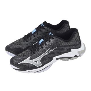 【MIZUNO 美津濃】排球鞋 Wave Lightning Elite 寬楦 男鞋 白 黑 緩震 V1GA2601-52