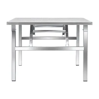 現代簡約不鏽鋼折疊桌 120×80×72cm(加粗桌腿/便攜易收納)