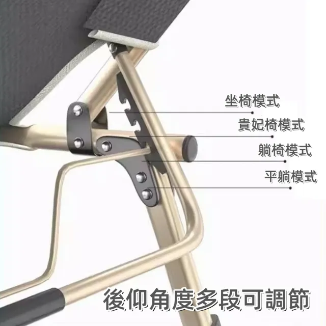 【HTGC】午休折疊床四腳 附頭枕+珍珠棉墊 免組裝/全平躺180度/快速折疊/鋼管支撐 摺疊椅/躺椅/折疊床