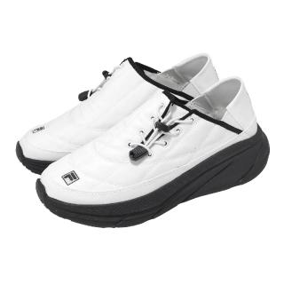 【FILA】休閒鞋 Quilted 男鞋 白 厚底 麵包鞋 無鞋帶 懶人鞋 套入式 斐樂 1C346A110