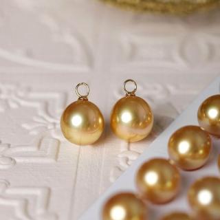 【海斯珠寶】富貴小金蛋系列 11-12mm 南洋金珠 18K金 膠囊吊墜 蛋形鑲嵌工藝 多場景穿搭神器 送禮禮盒包裝