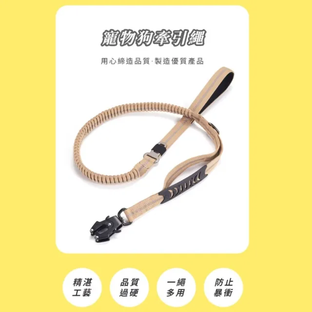 防暴衝反光戰術寵物牽繩(遛狗 狗繩 中大型犬 外出用品 狗鍊 牽引繩 戶外 反光條)