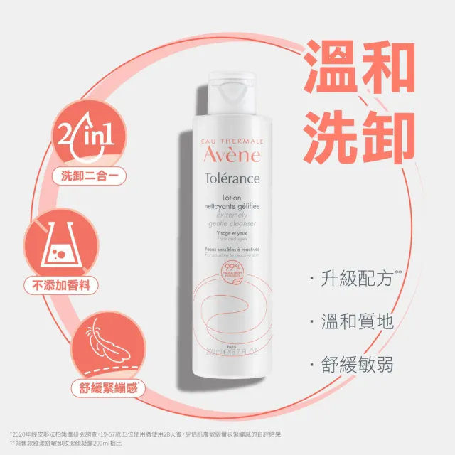 【Avene 雅漾】官方直營 舒敏洗卸潔顏凝露200ml(卸妝乳/洗面乳)