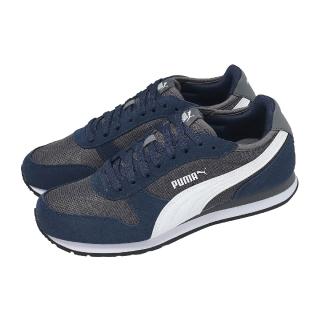 【PUMA】休閒鞋 ST Miler 男鞋 黑 白 麂皮 復古 拼接 板鞋(401622-04)