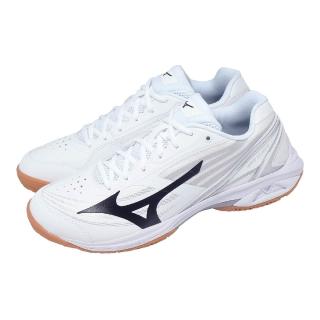 【MIZUNO 美津濃】羽球鞋 Wave Claw 4 寬楦 男鞋 女鞋 白黑 膠底 回彈 室內運動 71GA2643-07