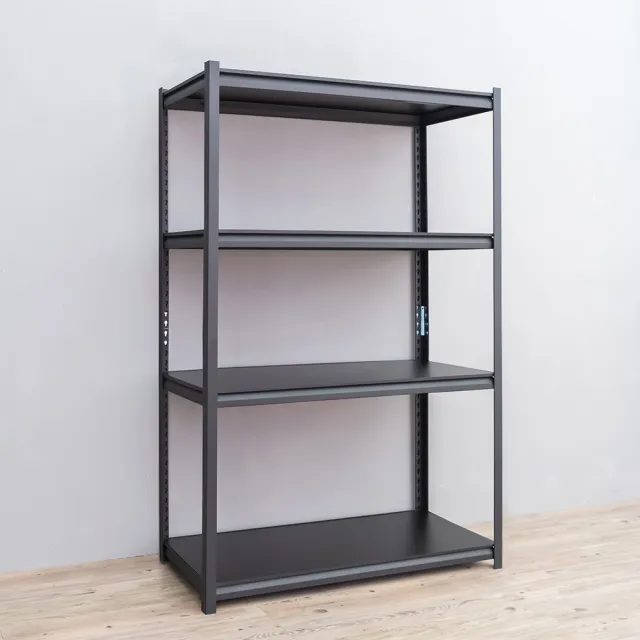 【dayneeds 日需百備】120x45x180cm 四層消光黑角鋼架(倉儲架/收納層架/展示架/層架/鐵架)