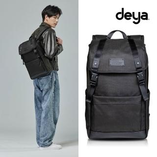 【deya】cross 雙肩後背包 黑色︱防潑水 快取拉鍊設計
