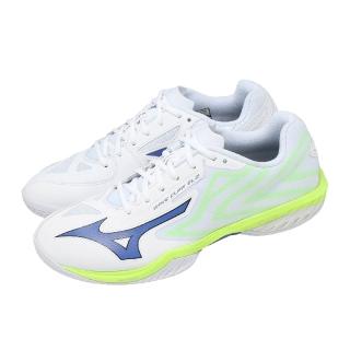 【MIZUNO 美津濃】羽球鞋 Wave Claw EL 2 男女鞋 白 藍 緩震 羽排鞋 美津濃 71GA258381