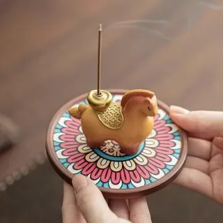 馬上有錢香插擺件(香托 香插 線香座 插香座 線香盤 點香盤 線香板 香道工具)