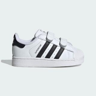【adidas 愛迪達】休閒鞋 童鞋 小童 兒童 運動鞋 魔鬼氈 三葉草 SUPERSTAR II CF I 白 JI3990
