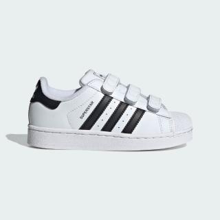 【adidas 愛迪達】休閒鞋 童鞋 中童 大童 運動鞋 魔鬼氈 三葉草 SUPERSTAR II CF C 白 JI3988