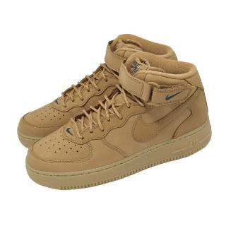 【NIKE 耐吉】休閒鞋 Air Force 1 Mid 07 PRM QS 男鞋 卡其 膠底 魔鬼氈 高筒(715889-200)