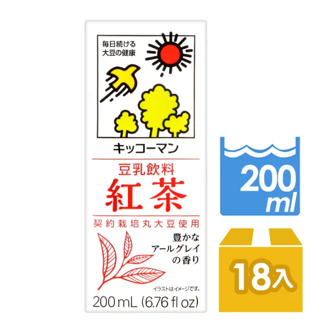 【龜甲萬】龜甲萬豆乳-紅茶風味200mlx18入/箱