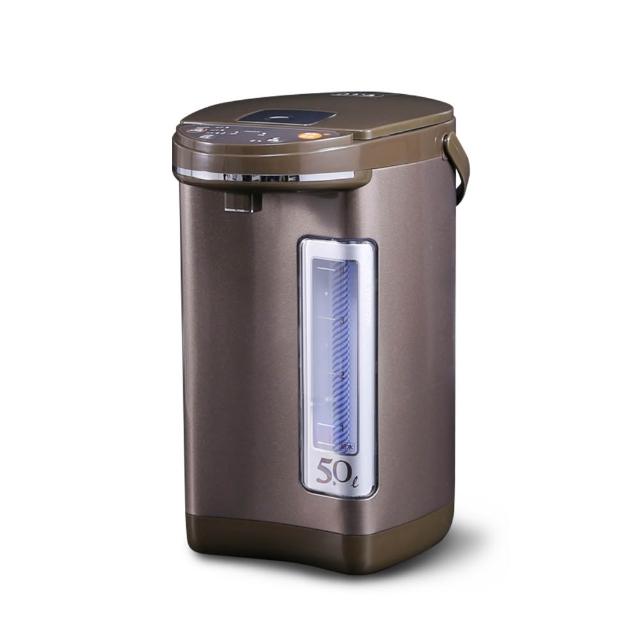  TECO東元 YD5006CB 電熱水瓶，容量4-5L，適閤家庭使用。三段溫控供給70°C/85°C/98°C，內膽採用304不鏽鋼材質，耐用防鏽。尺寸高37.5 x 寬22 x 深30.5 cm，重量僅2.8公斤，輕巧易收納。能源效率第三級，電壓110V/60Hz，消耗功率700-800W，快速沸騰不費電。產地中國，保固1年，BSMI許可R3B503，安全可靠的熱水解決方案。 