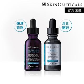 【Skin Ceuticals 修麗可】澎彈撫紋精選★P-TIOX 超勝肽抗皺極光精華+HA塑顏緊緻超彈力紫米精華