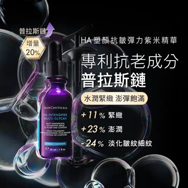 【Skin Ceuticals 修麗可】澎彈撫紋精選★P-TIOX 超胜肽抗皺極光精華+HA塑顏緊緻超彈力紫米精華